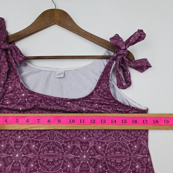 Nanu XL Purple Tie Shoulder Tank Top Sleeveless Scoop Neck Boho Festival Casual - Picture 10 of 11